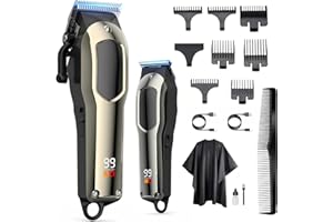 SINGPHERE Professional Hair Clippers Beard Trimmer for Men-Cordless Hair Clippers Barber Clippers Trimmer Set, Rechargeable Hair Trimmer Clipper T-Blade Shaver Haircut Grooming Set Gifts for Men