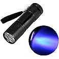 Aluminium UV Ultra Violet 9 LED Blacklight AAA Flashlight Torch Light Lamp UK