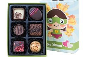 ‎CHOCOLISSIMO CHOCOLISSIMO - Geschenk Mama - Muttertag Süßigkeiten - Kleines Schokolade Geschenk für Mutter - 6 edle Pralinen in lustiger Schachtel - Geschenkidee Geburtstag, Jahrestag, Weihnachten - Super Mama