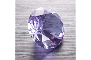 LUCKY HOUSE 80 mm Color Cristal Diamante Rosa Pisapapeles Rojo Piedra preciosa gigante Feliz cumpleaños Fiesta de bodas Regalo decorativo de gracia Juguete (púrpura)