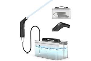 ZEY LUXE Electric Rechargeable Handheld Portable Bidet Sprayer (2.3L Water Tank) – Muslim Shower, Outdoor & Camping Toilet Shattaf for Personal Hygiene, Postpartum & Feminine Care - Black