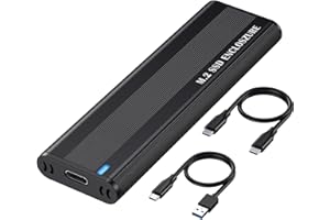 SHUBEIEUMI Carcasa M.2 NVMe, Adaptador Externo USB C USB 3.1 Gen2 10Gpbs a M.2 PCIe Caja, Carcasa M.2 NVME SATA SSD Adaptador para M Key B+M Key 2242/2260/2280, con UASP Trim
