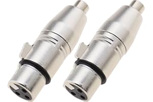 ECSiNG 2 Stück XLR 3-Pin Weiblich auf RCA Weiblich Buchse Audio Adapter Verbinder Konverter für Mikrofon Mic Verstärker usw.