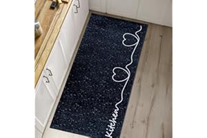 Mazovia Tappeto Cucina - Tappeti Cucina Antiscivolo - Tappeto per Cucina Pelo Corto - Certificato Oeko-Tex - Lavabile a 30°C - Cura facile - 80 x 200 cm - Nero