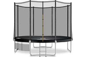 JUMMICO Trampoline extérieur Ø 183/228/305/366/427 cm, Trampoline de Jardin pour Enfants avec échelle et Poche latérale