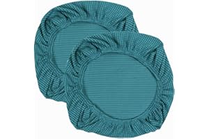 Yikko Fundas de asiento elásticas de spandex para sillas, lavables para sillas de oficina, sillas de comedor, bares, bodas (2, azul)