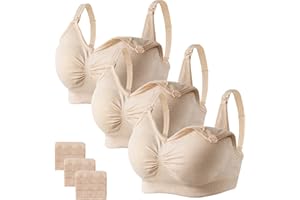 HBselect 3 PCS Reggiseno Allattamento con Estensione Reggiseno Bra Donna Morbido e Traspirante Reggiseno Senza Ferretto e Senza Cuciture