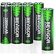 BEVIGOR AA Rechargeable Batteries 8 Pack, 1500 Cycles 2800mAh 1.2V High Capacity AA Ni-MH Rechargeable Batteries, Precharged