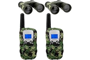 SOSINYA Talkie Walkie Enfants Jouets de Plein air pour Enfants de 3 à 12 Ans, Lot de 2 Camouflages.Talkies-Walkies Enfant Exterieur Anniversaire Garcon Fille 3-12 Ans Kit Exploration Enfan (A)