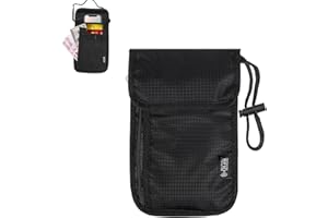 YIUWOD pochette homme bandoulière - sac pour documents de voyage - pochette tour de cou voyage - convient aux activités de plein air, aux voyages, aux passeports, aux téléphones portables