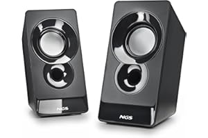 NGS SB210 - Altavoz Estéreo 12W para PC, Alimentación USB, Entrada Jack 3,5 mm, Sonido Nítido y Envolvente, Control de Volumen, Diseño Compacto, Plug & Play, Compatible con Ordenadores y Portátiles