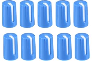 sourcing map 10Stk. D Typ Potentiometer Regler Knöpfe für Lautstärke Ton Knopf 6mm Blau Weiß