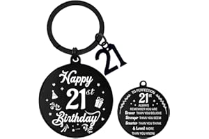 Aurmonigo Happy Birthday Gifts Keyring - Inspirational 13th 16th 17th 18th 21st Engraved Keychain for Boys and Girls, Keepsake Presents from Mum Dad