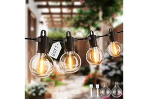 ZOTOYI Festoon Lights Outdoor IP65 Waterproof, 24M/80FT Outdoor Garden Lights Mains Powered with 35+2 G40 Shatterproof Energy Saving LED Bulbs, 2700K Warm White Pergola Lights.