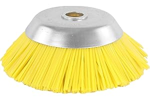 S&R Szczotka stożkowa, szczotka do chwastów 200 mm x 25,4 mm, nylonowe włosie, szczotka nylonowa, delikatna szczotka do podkaszarki do trawnika, kosy spalinowej, przycinarki do chwastów, mchu,