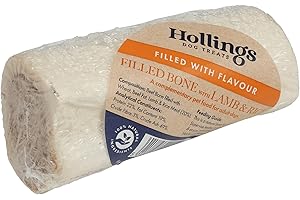 Hollings Filled Bone with Lamb & Rice Dog Chew, 100% Natural, Air Dried Long Lasting Bone for Adult Dogs, 1 Count