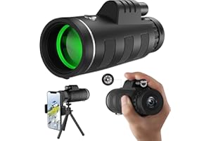 ZMNVEG Monocular Telescopes for Adults 12x50 HD Monocular with Smartphone Adapter Holder & Tripod, BAK4 Prism FMC Telescope with Clear Low Light Vision for Bird Watching Hunting Camping Travelling Wildlife