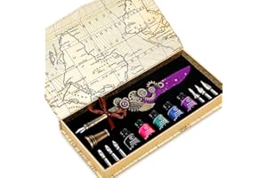 ‎YICMY YICMY Kalligraphie Set, Schreibfeder Kaligraphiestifte Set Vintage Federstift Tinte Set, Feder Kalligraphie Stift für anfänger, Antikes Schreibwaren-Geschenk für Weihnachten, Valentinstag