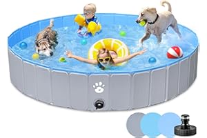 Gindoly Hundepool,Faltbare Hundepools für Kleine, Mittlere&Große,Swimmingpool Planschbecken Hundebadewanne Faltbarer für Hunde und Katzen,Abriebfest&Rutschfest-160 * 30cm