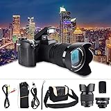 Full HD-Digitalkamera, D7100 33MP 3,0-Zoll-TFT-LCD Digitale DSLR-Kamera mit 24-Fachem Zoom 1080 P 30 Fps Video-Foto-Camcorder 128 MB Speicher mit 0,5-fachem Weitwinkelobjektiv 24-Fachem Teleobjektiv