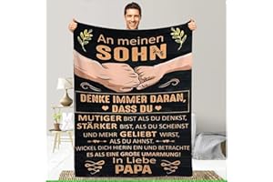 PJLJC Geschenkvolle Kuscheldecke an Meinen Sohn: EIN liebevoller Bote von Papa - Perfekt für Sofa, Reisen, Geburtstag, Weihnachten 150 * 200cm