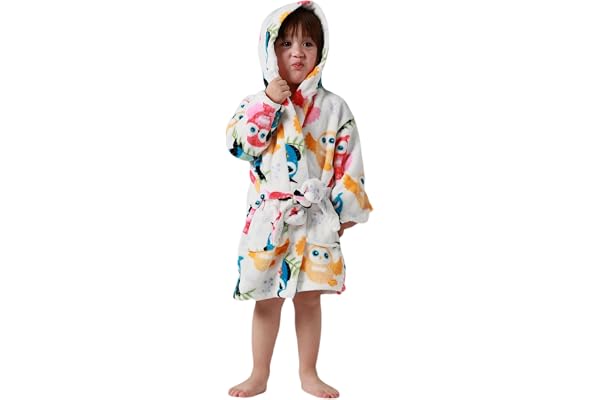 DELEY Peignoir pour Enfants Garçons Filles Robes à Capuche Pyjamas Tout-Petits Vêtements de Nuit Robe de Chambre Douce Chemise de Nuit