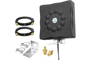 Maswell 4G LTE 5G MIMO Antenna Outdoor, Large Panel Antenna Up to 7.5dBi Cellular 600-8000MHz UWB 5G NR External Aerial with WiFi 6E for Router Modem, SMA-Male & TS9