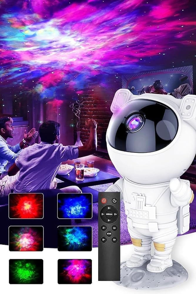 Mobee Astronot Projektör Gece Masa Lambası Gökyüzü Star Projeksiyon Kumandalı Samanyolu Aydınlatma