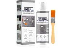 KUIRUNRX® Silicona Transparente, Impermeabilizante Transparente, Agente Reparador de Paredes con Cepillo, Pegamento De Pulverización Antifugas para Techo Y Pared Exterior (White, 130G)