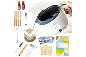 KSEDCON DIY Candle Making Kit with Electric Wax Melter, Make Your Own Wax Melts Kit Adults with Candle Moulds, Soy Wax for Candle Making, Thermometer,Dyes,Cotton Wicks and More