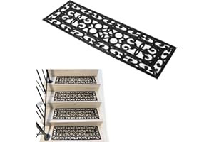 tonchean Rubber Stair Mats 5 Pcs Garden Step Mats Step Treads 75x25cm Outdoor & Indoor Stair Treads Non Slip Stair Covers Staircase Outside Stair Protector for Home Commerce