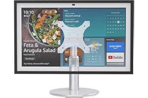 PITELUMEON Rotating Stand for Show 15/21, Silver, Adjustable Height, Non-Slip Base for Kitchen/Living Room/Foyer, Sturdy & Durable Construction,Easy Switch Device in Portrait and Landscape Orientations