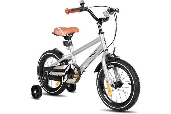 STITCH Vélo d'enfant 14/16/18/20 Pouces pour Filles et garçons de 3 à 13 Ans, vélo d'enfant 14/16/18/20 Pouces pour garçons avec stabilisateurs (Rose, Beige, Bleu, Argent, Vert)