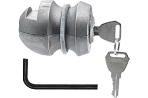 RUNYU Antivol de remorque antivol pour remorque en alliage de zinc avec 2 clés et six pans creux