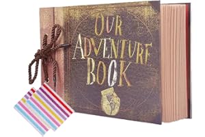 PELLYDA Our Adventure Book Album photo scrapbooking DIY Album photo 30 x 19 cm Livre de mémoire 80 pages avec album de voyage, cadeau de Saint-Valentin, femme, enfant (19 x 27 cm)