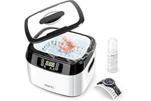 CHWARES Nettoyeur de bijoux à ultrasons avec Degas, machine de nettoyage à ultrasons professionnel 1,2L 40KHz avec minuterie et panier pour bagues, argent, lunettes, dentaires