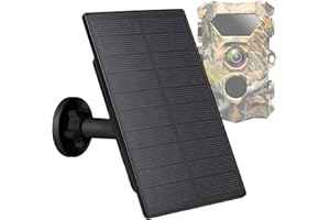 LIFEMOI Pannello solare 12V/1A 6V/2A con batteria al litio ricaricabile integrata da 4000mAh IP66, accessorio da caccia compatibile con telecamere da gioco di caccia o mangiatoia per cervi (1 Pezzo)