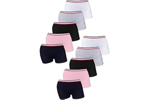 LOREZA ® 10 Boxershorts et Pantys pour Filles - Culottes en Coton Hipster