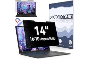‎PROTESCREEN Magnetischer Laptop Sichtschutz für 14 Zoll Seitenverhältnis 16:10 Computer Bildschirm, 14" Abnehmbarer Anti Blaulicht Blendschutz Blickschutzfolie Kompatibel mit Lenovo/HP/Dell/Acer/Samsung/Toshiba