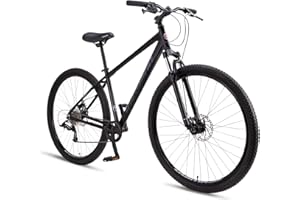 Schwinn Fleet - Bicicleta de montaña para adultos, neumáticos de 29 pulgadas, marco en aleación ligera de 43 cm, suspensión frontal, 9 velocidades, frenos de disco, negro mate