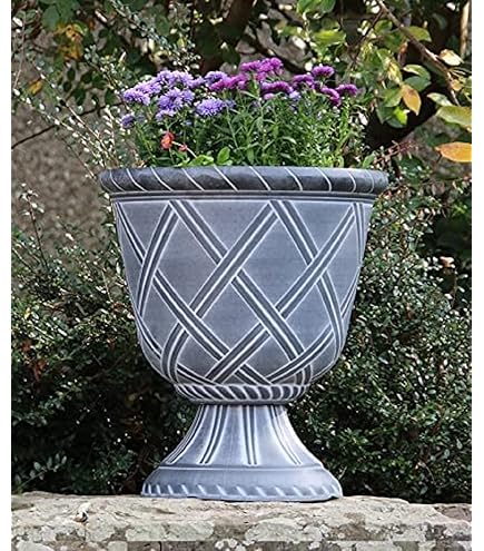 Muddy Hands Black Plastic Large Plant Pot With Lid Outdoor Garden Tall Planter Grow Table Stand
