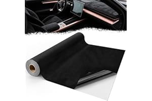 Mbsomnus Self Adhesive Suede Fabric 400x50 cm Velvet Microfiber Fabric Faux Black Self Adhesive Car Interior for Cockpit Interior Car Dashboard Furniture Jewelry Drawer DIY Repair