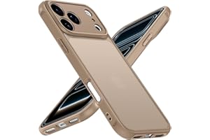 ivoler Funda Mate Titanio Arena para iPhone 17 Pro MAX, [Protección Grado Militar] Carcasa Protectora Antigolpes, Trasera Translúcida Antihuellas y Antiarañazos Duro PC Respaldo Delgado Bumper Case