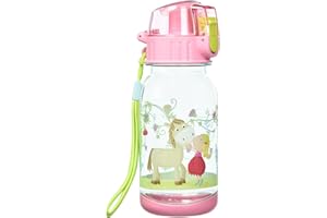 HABA 304485 - Trinkflasche Vicki & Pirli, 400ml Kinder-Trinkflasche mit Pferde-Motiv in Rosa für Kindergarten oder Schule, bpa freier Kunststoff, spülmaschinenfest