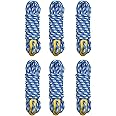 KASTWAVE Tent Rope, Camping Guylines 5mm Ultralight Tent Cord Rope with Aluminum Tensioner Set of 6 Pack