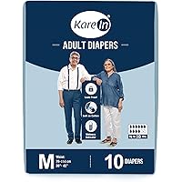 Kare In Adult Diaper Medium ,Waist Size 76-114cm (30"-45") ,High Absorbency 10 Pcs