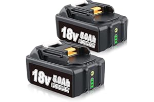 PERSEVER 2 Pack 18V 5000mAh BL1860B Lithium Battery Compatible with Makita 18V Batteries BL1850B BL1850 BL1840 BL1850B-2 BL1845 BL1830 BL1820 BL1815 LXT-400 with LED Charge Indicator
