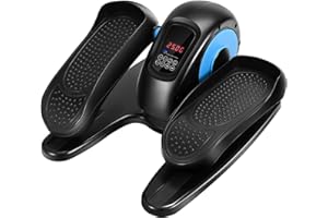 Hlieeosfcn Intelligent elliptical trainer, exercise trainer, pedal trainer, with automatic and manual mode; LCD display; Large anti-slip pedals. Stepper for office and home movement