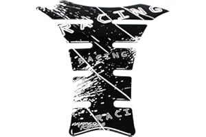 ‎FINEST FOLIA Gel Neon Tankpad Motorrad 3D Glanz Universal Tankaufkleber Tankschutz Lackschutz Aufkleber Pad MR004 (Weiß)