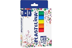 Oxford Plasticine/ Knete / Kinderknete / Weiche Knetmasse 8 Stangen in Kartonetui, leuchtende Farben, Extra Large